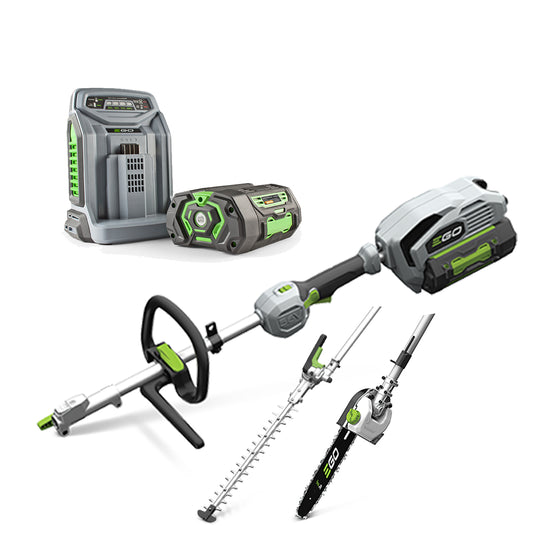 Ego Power Head, Long Reach H/T
+ Pruning Saw Kit. 2.5Ah
Battery + Fast Charger